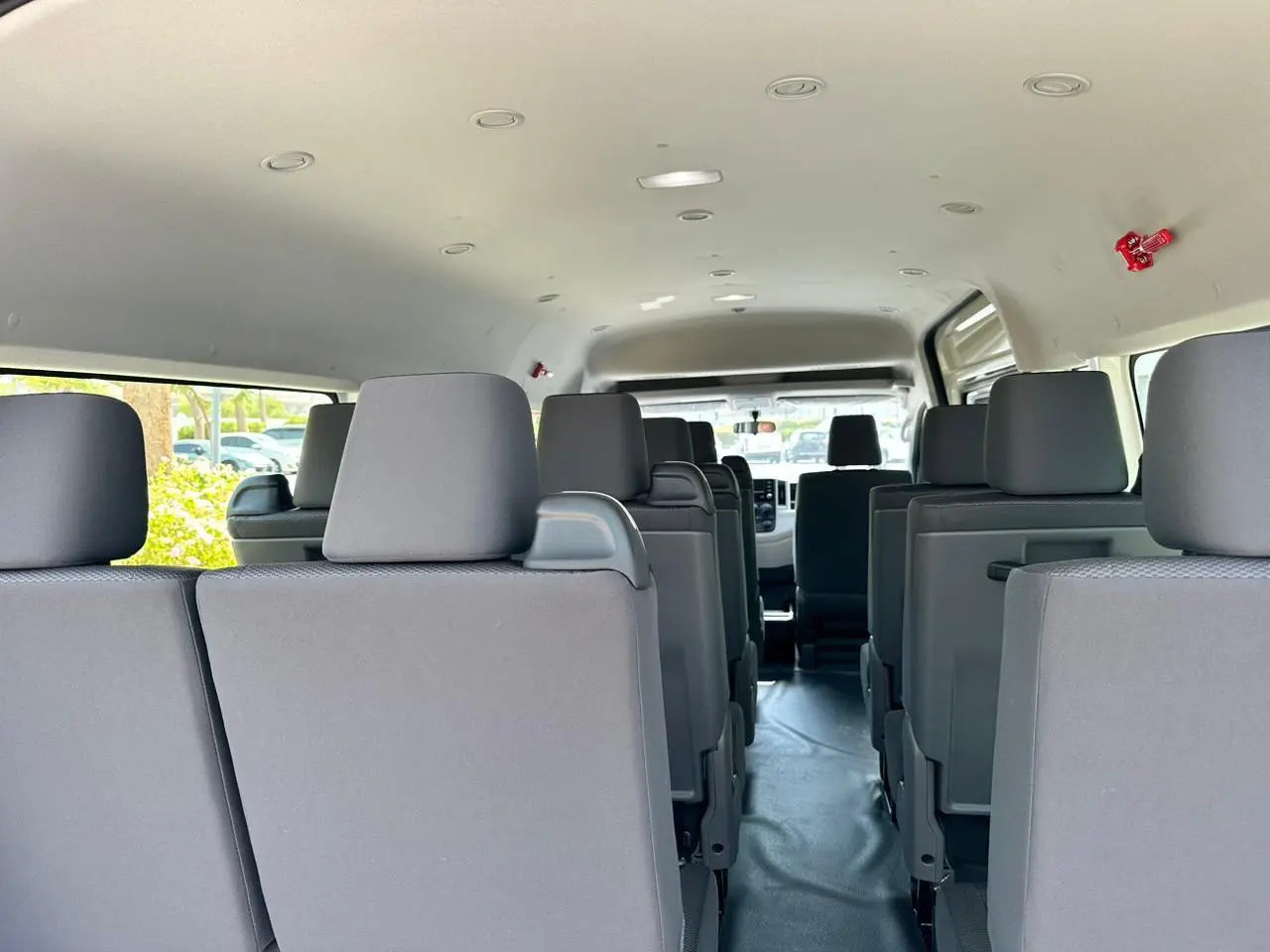 Comfortable Passenger Seating:
Toyota Minibus Interior.